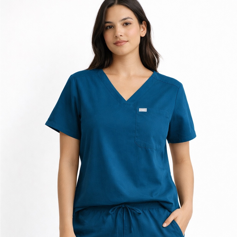 Figs Scrubs Top S Teal